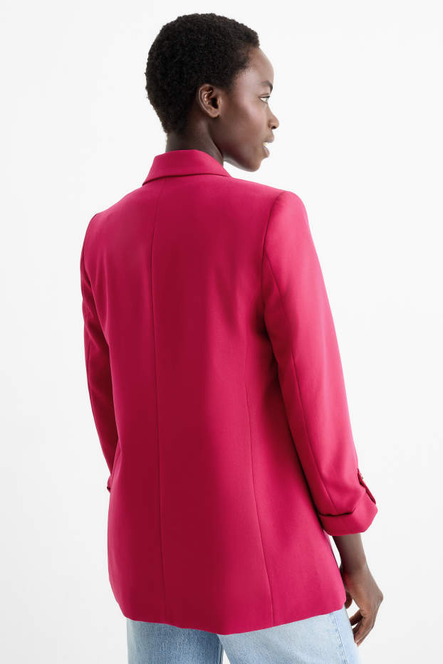 Dames - Lange blazer - regular fit - fuchsiarood