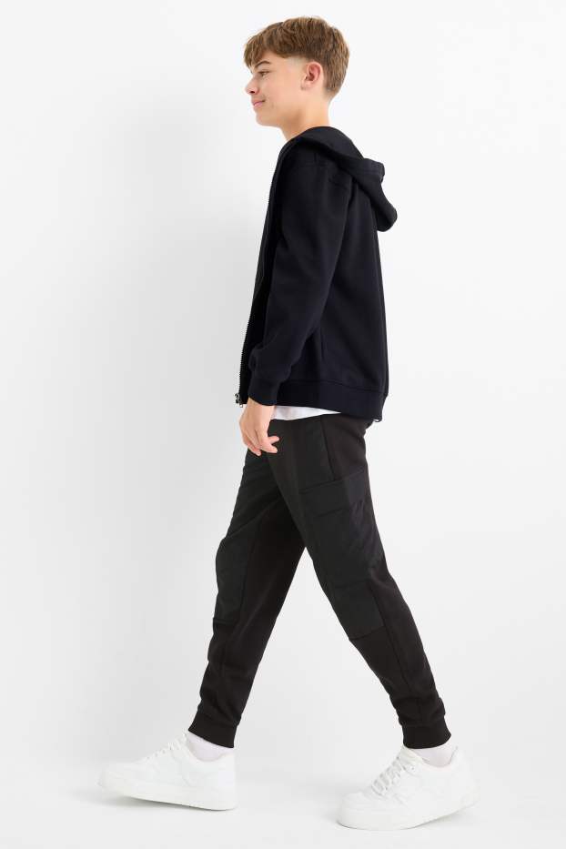 Enfants garçons - Pantalon de jogging cargo - noir