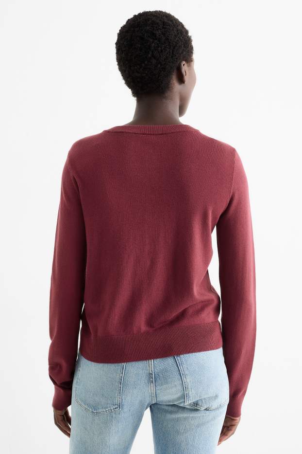 Damen - Strickjacke - bordeaux