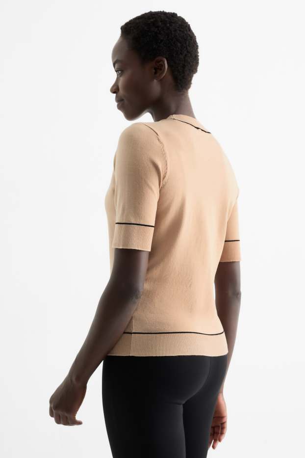 Mujer - Jersey de punto - manga corta - topo