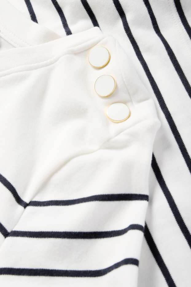 Damen - Langarmshirt - gestreift - cremeweiß