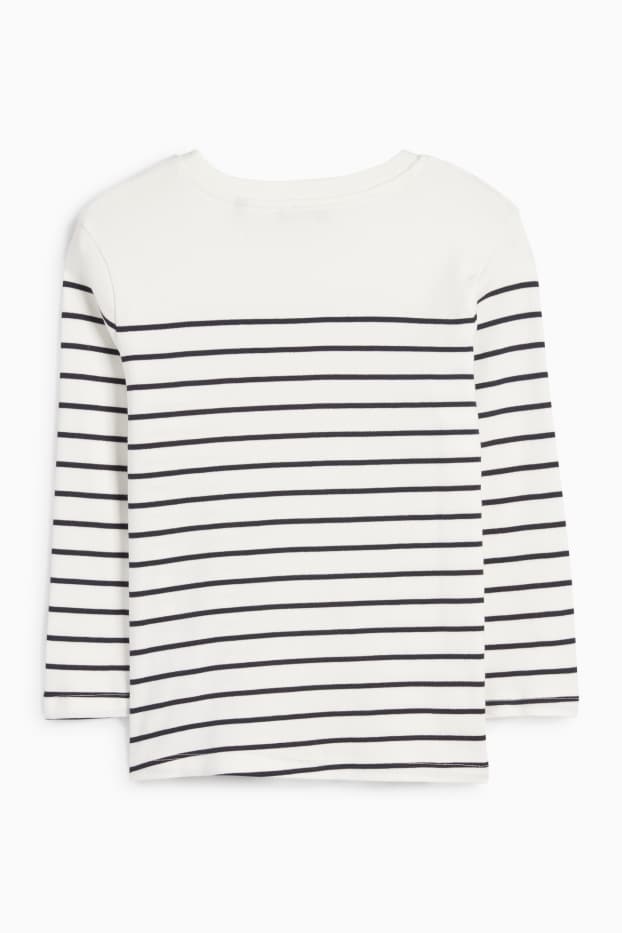 Damen - Langarmshirt - gestreift - cremeweiß