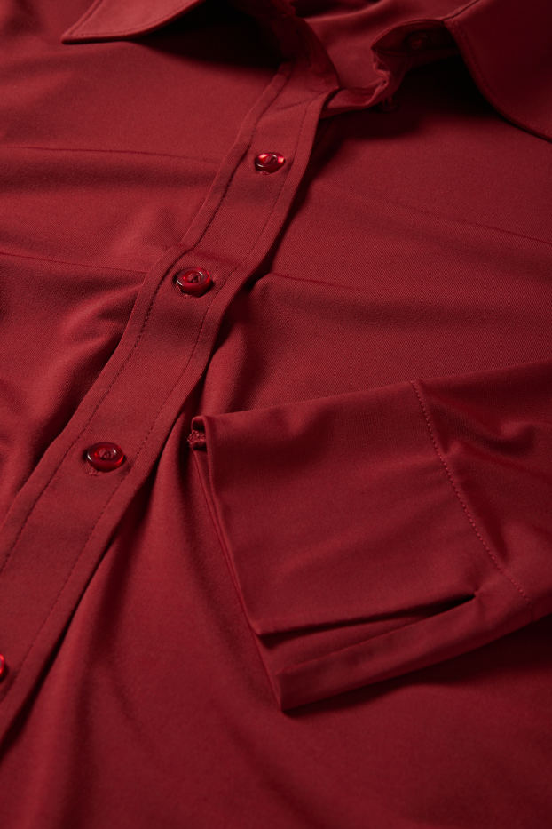 Women - Jersey blouse - dark red