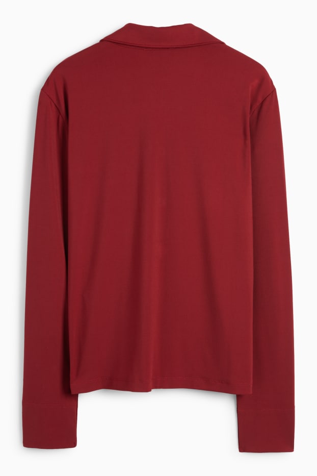 Women - Jersey blouse - dark red