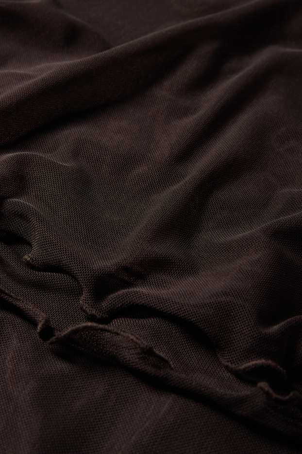 Damen - Mesh-Kleid - dunkelbraun
