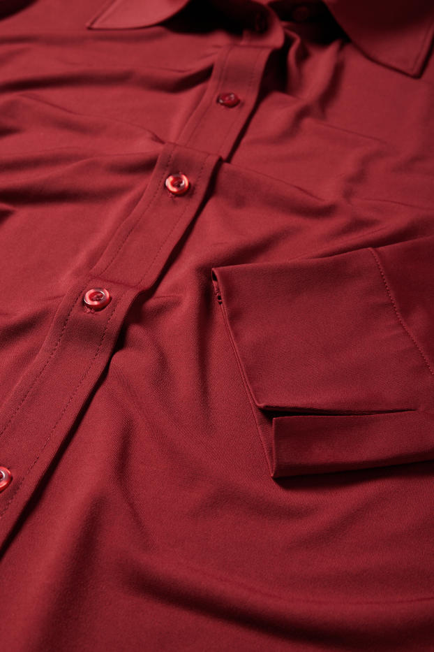 Women - Jersey blouse - dark red