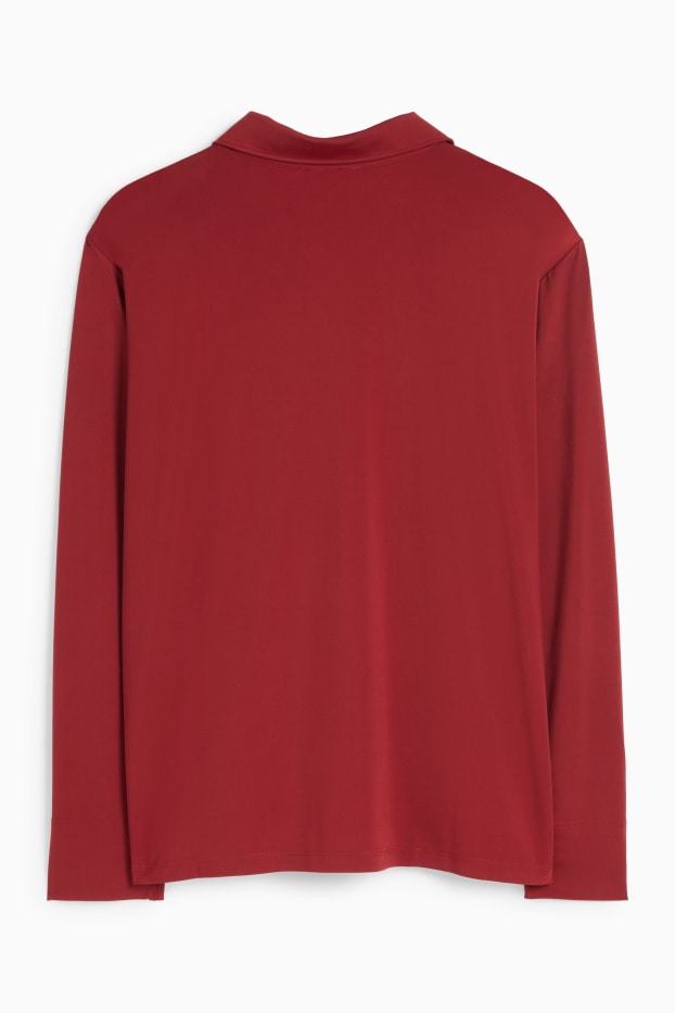 Women - Jersey blouse - dark red