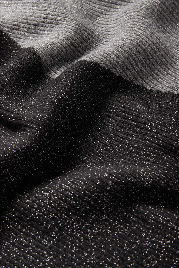Donna - Maglione - a coste - grigio scuro