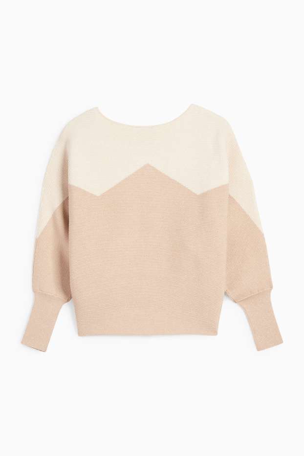 Mujer - Jersey - de canalé - beige claro