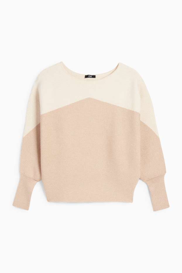 Mujer - Jersey - de canalé - beige claro
