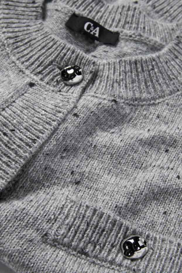 Damen - Strickjacke - hellgrau