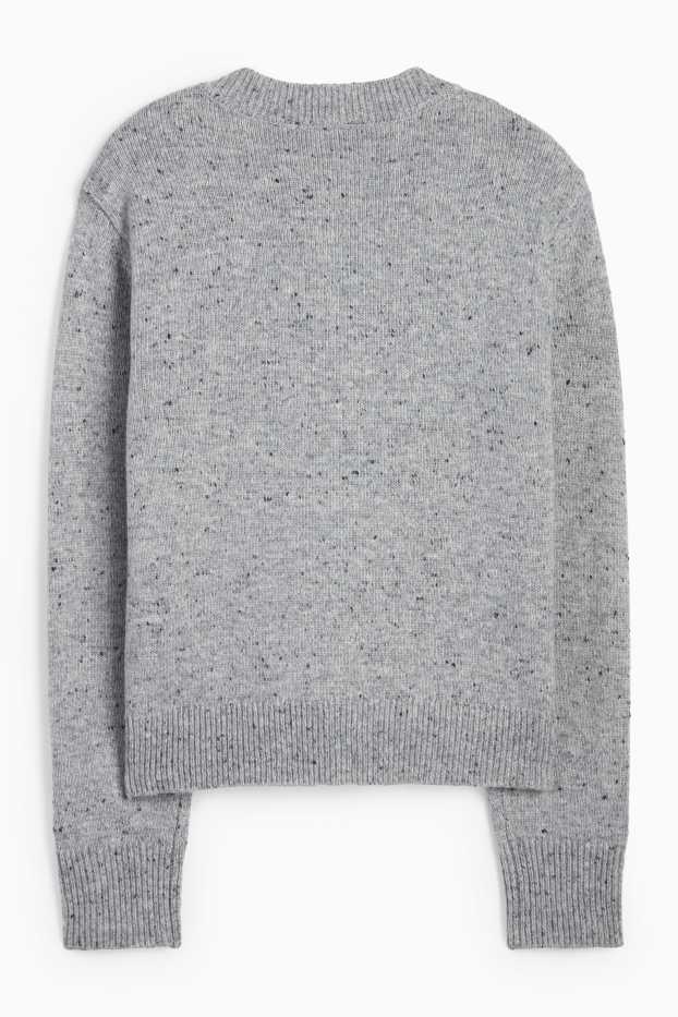 Damen - Strickjacke - hellgrau
