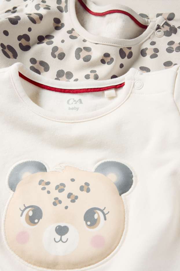 Neonate - Confezione da 2 - motivo leopardo - felpa neonato - bianco crema