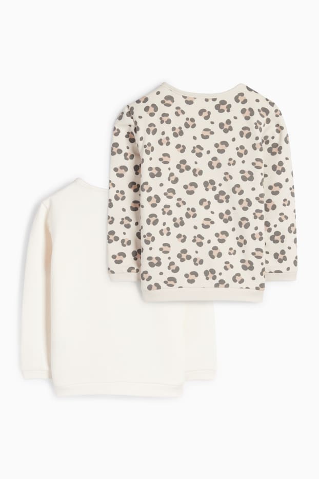 Neonate - Confezione da 2 - motivo leopardo - felpa neonato - bianco crema