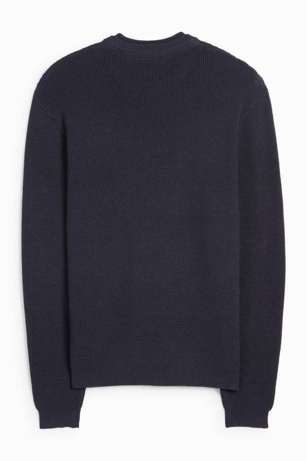 Herren - Pullover - strukturiert - dunkelblau