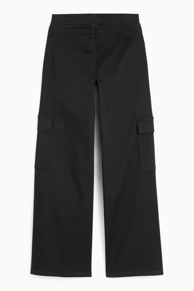 Dzieci dziewczynki - Cargo Jegging Jeans - czarny
