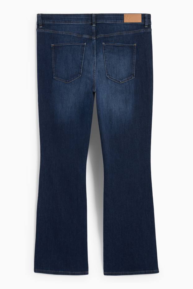 Women - Bootcut jeans - mid-rise waist - denim-dark blue