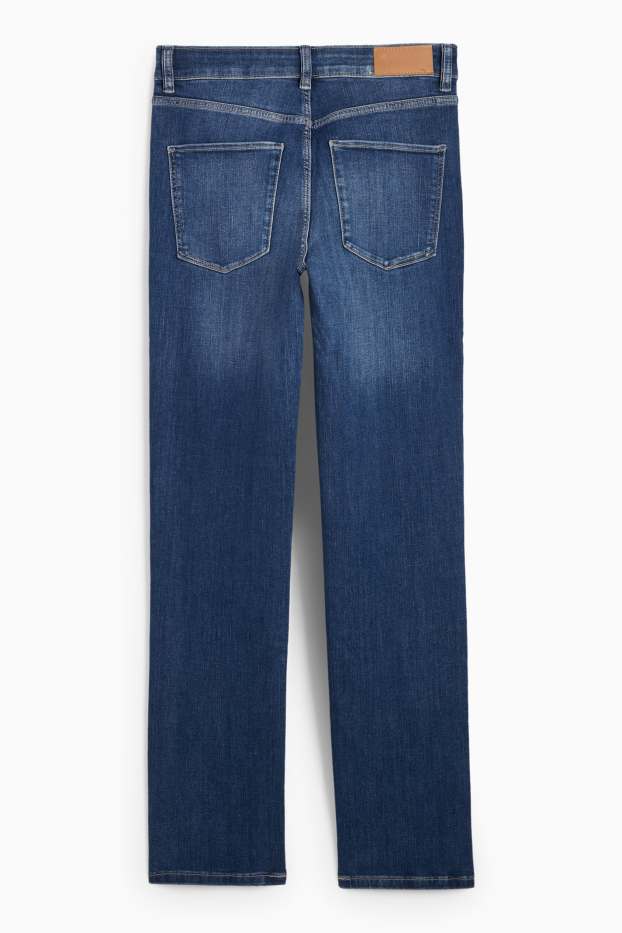 Women - Straight jeans - mid-rise waist - LYCRA® - blue denim