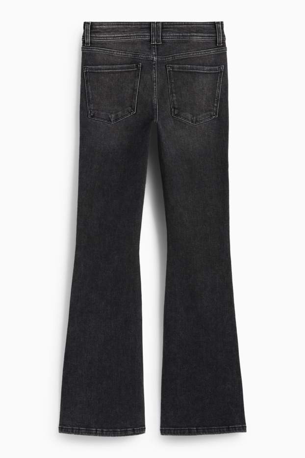 Dames - Flared jeans - mid waist - jeansgrijs