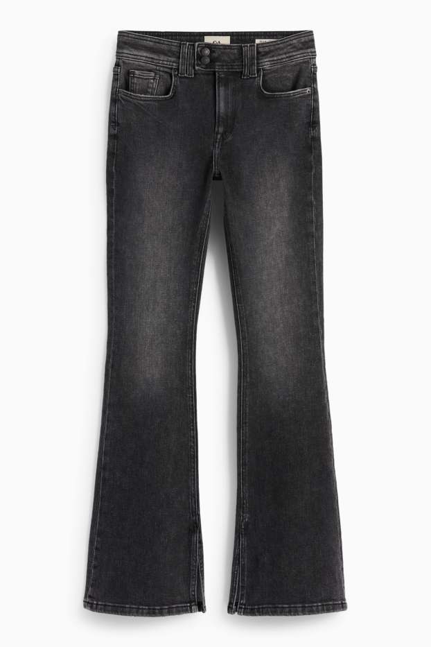 Dames - Flared jeans - mid waist - jeansgrijs