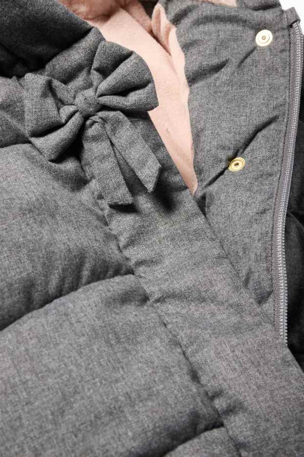 Neonate - Cappotto trapuntato neonati con cappuccio - grigio