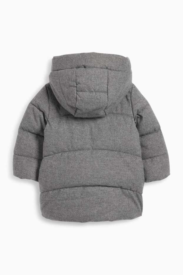 Neonate - Cappotto trapuntato neonati con cappuccio - grigio