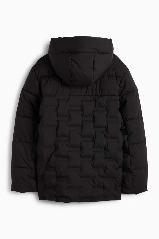 Niños - Chaqueta acolchada con capucha - negro