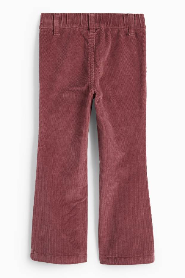 Kinderen: meisjes - Hart - corduroy broek - bordeaux