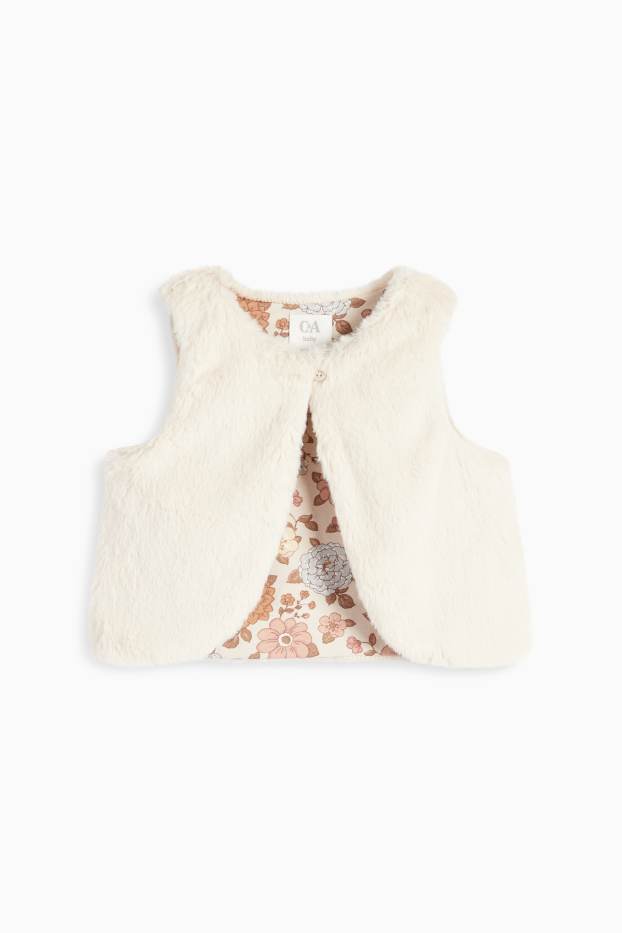 Neonate - Motivo fiorellini - completo neonate - 2 pezzi - beige chiaro