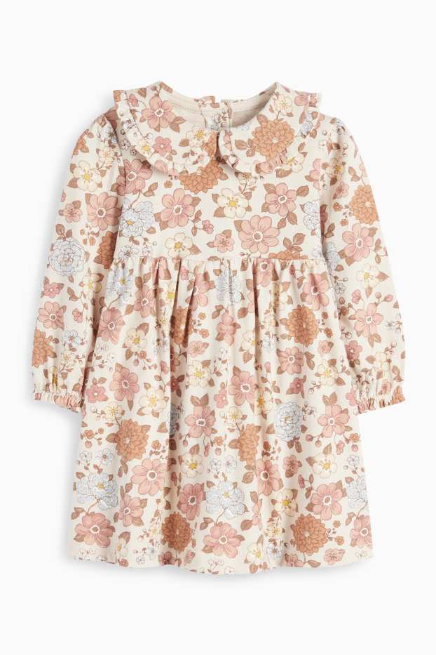 Neonate - Motivo fiorellini - completo neonate - 2 pezzi - beige chiaro