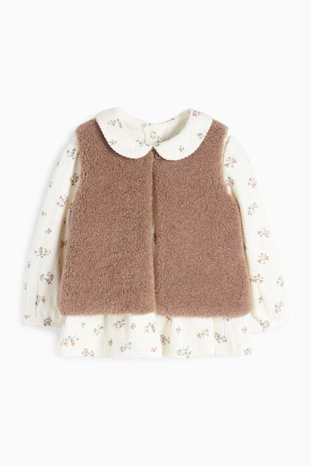 Baby Girls - Floral - baby outfit - 3 piece - beige / brown