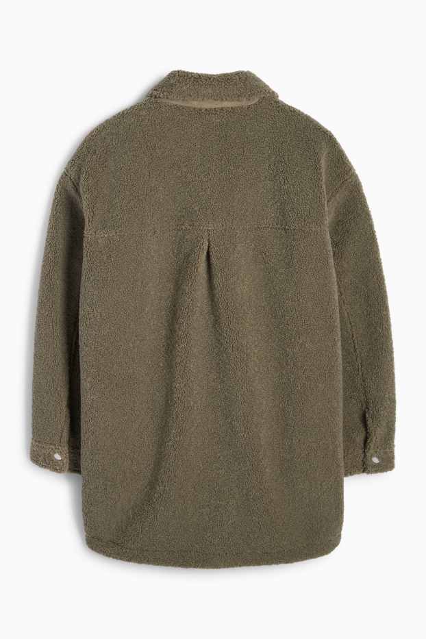 Femmes - Shacket en teddy - vert