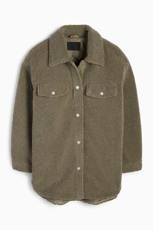 Femmes - Shacket en teddy - vert