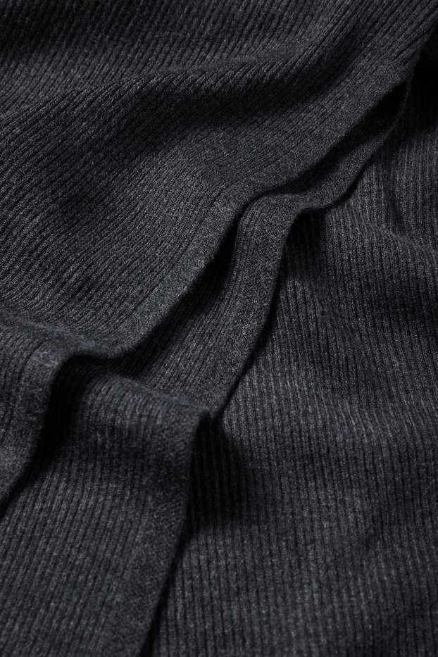 Femmes - Robe Bodycon - finition côtelée - gris foncé