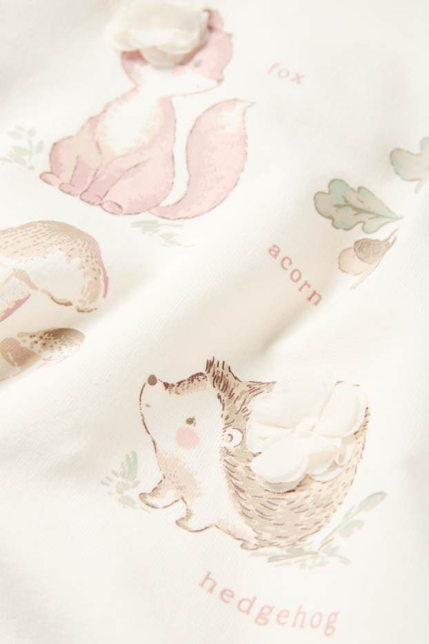 Baby Mädchen - Fuchs und Igel - Baby-Sweatshirt - cremeweiss