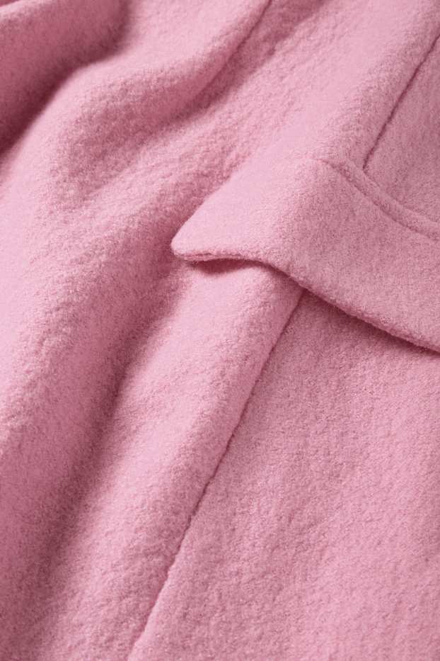 Femmes - Mini-jupe en finition bouclée - laine mélangée - rose