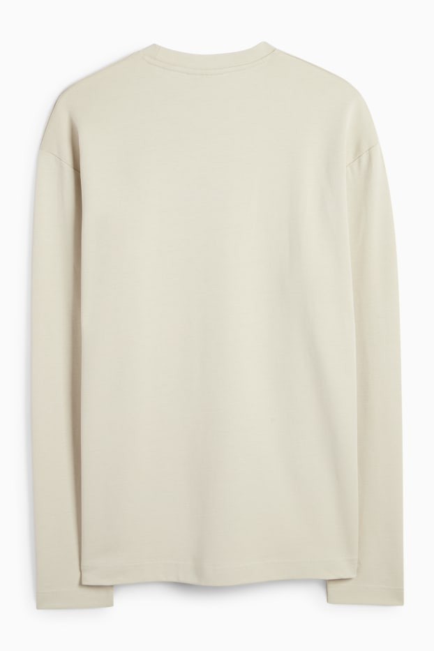 Heren - Longsleeve - licht beige