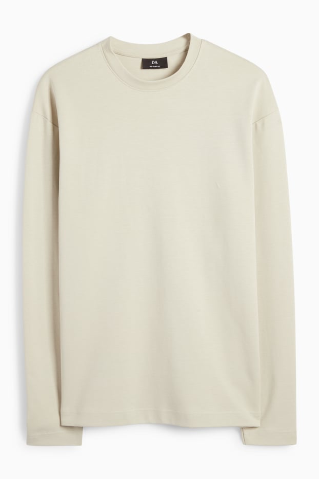 Heren - Longsleeve - licht beige