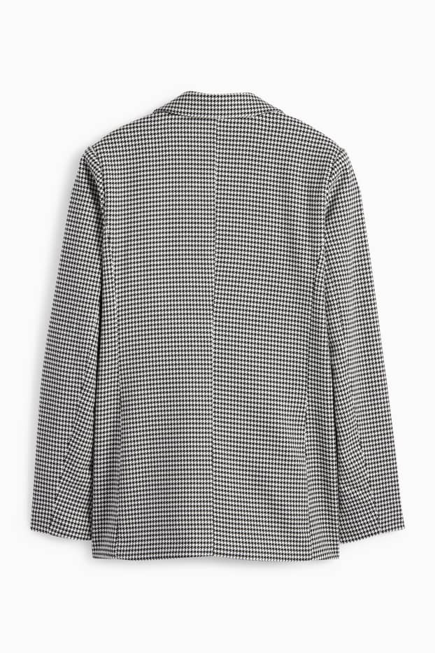 Donna - Blazer lungo - regular fit - a quadri - nero / bianco