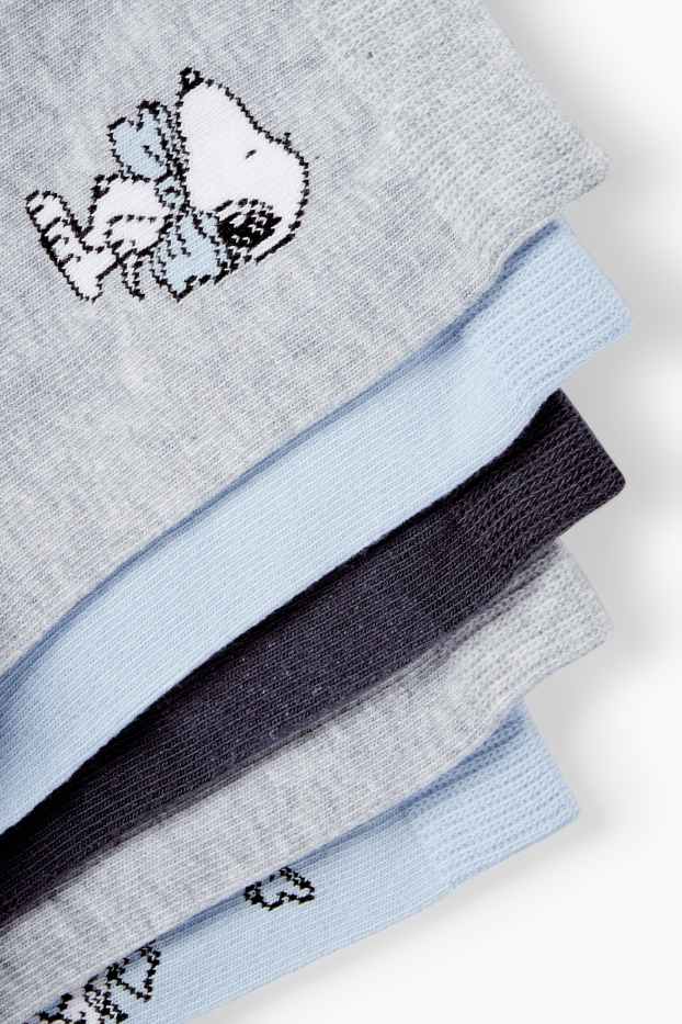 Damen - Multipack 5er - Socken mit Motiv - Snoopy - blau