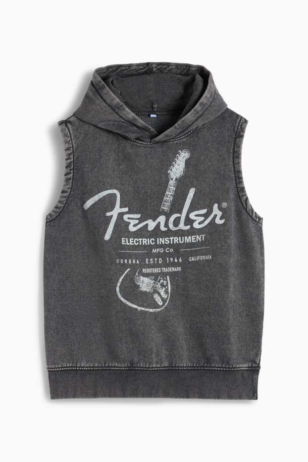 Kinderen: jongens - Fender - top met capuchon - donkergrijs
