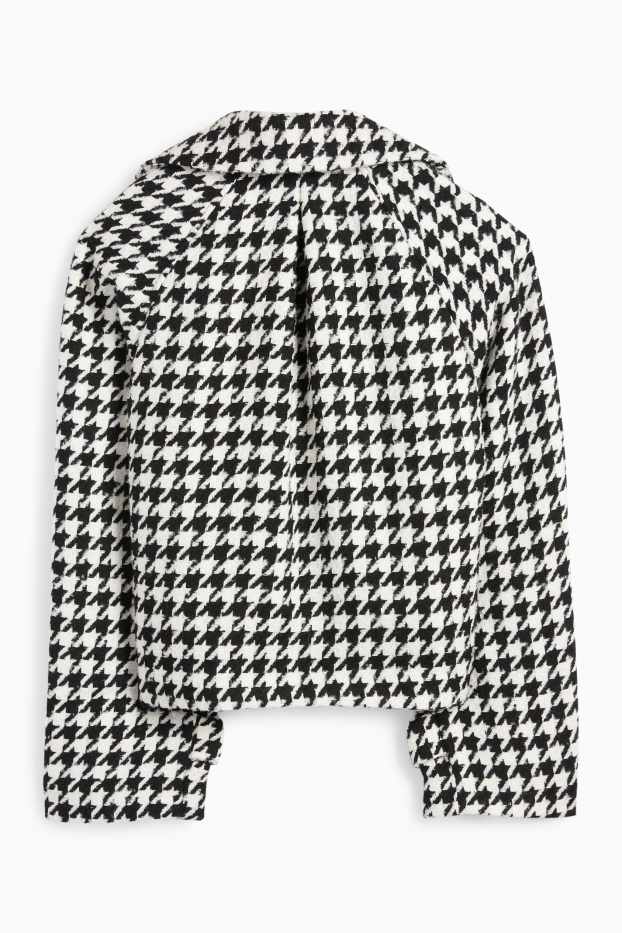 Damen - Jacke - kariert - schwarz / weiß