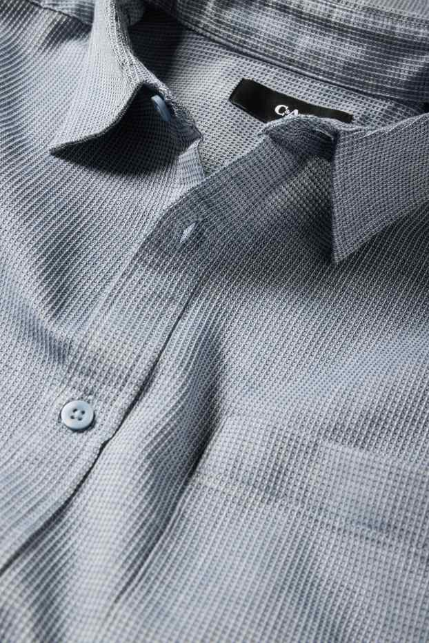 Herren - Hemd - Regular Fit - Kent - strukturiert - blau