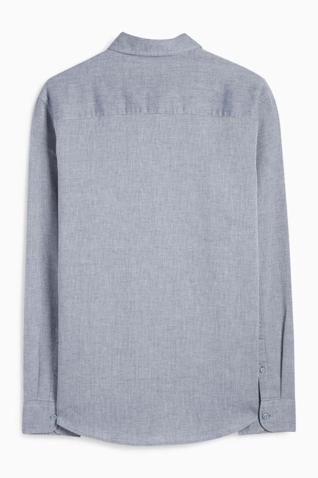 Herren - Hemd - Regular Fit - Kent - strukturiert - blau