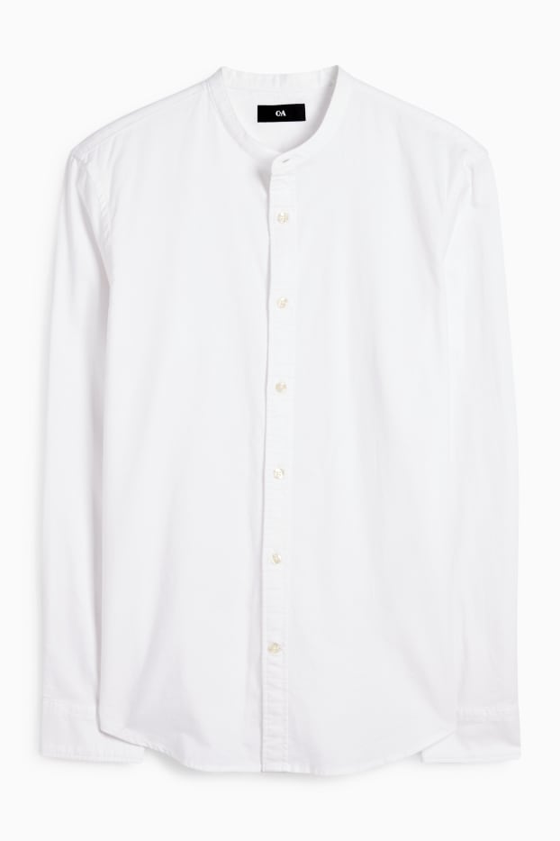 Herren - Hemd - Regular Fit - Stehkragen - weiss