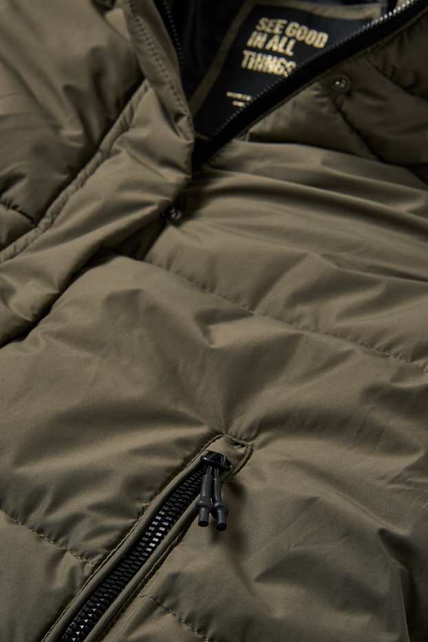 Children Girls - Quilted jacket with hood - green