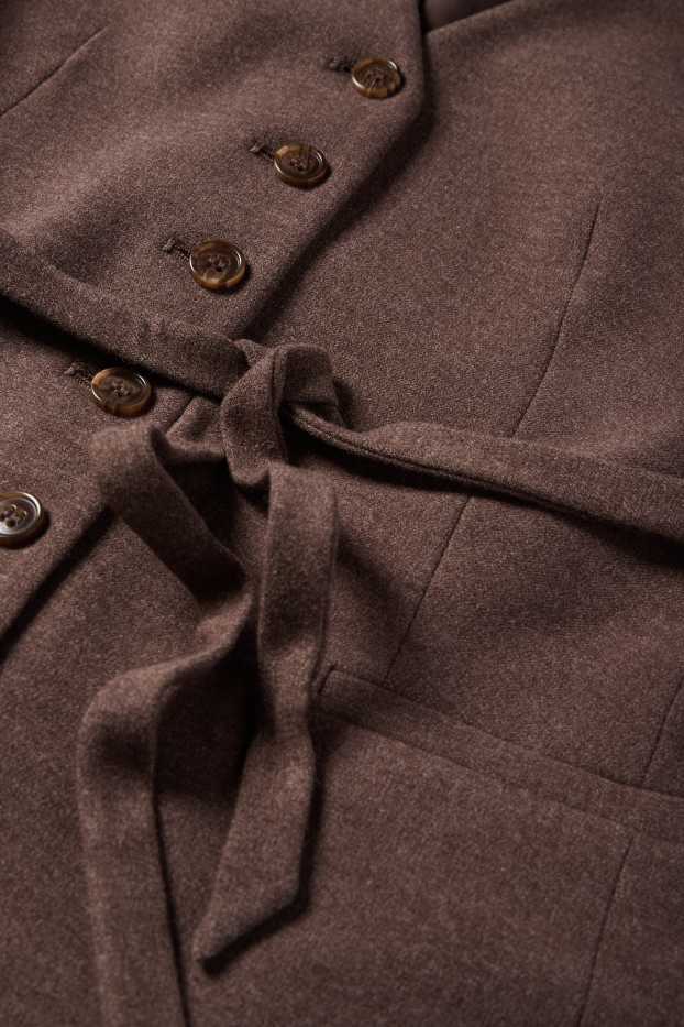 Mujer - Chaleco de oficina - slim fit - marrón