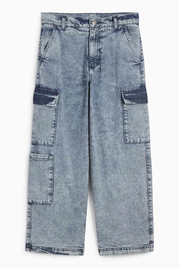 Kinderen: jongens - Cargojeans - thermojeans - jeansblauw