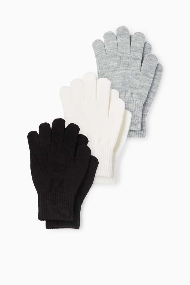 Nena - Paquet de 3 - guants - negre
