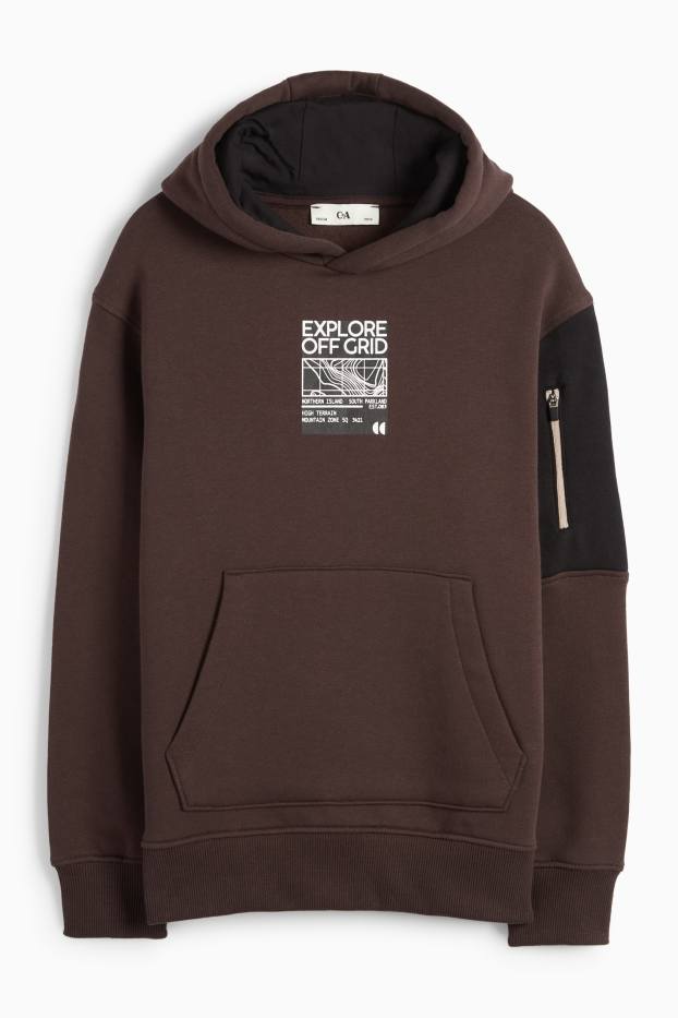 Kinderen: jongens - Hoodie - donkerbruin
